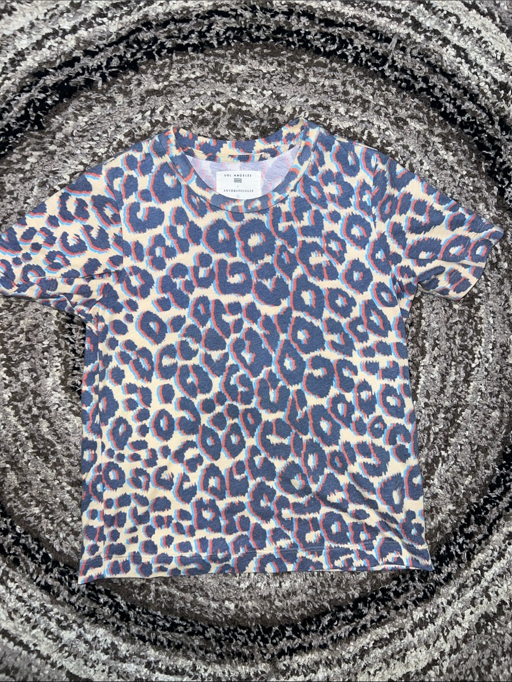 Blue Leopard Print Tee